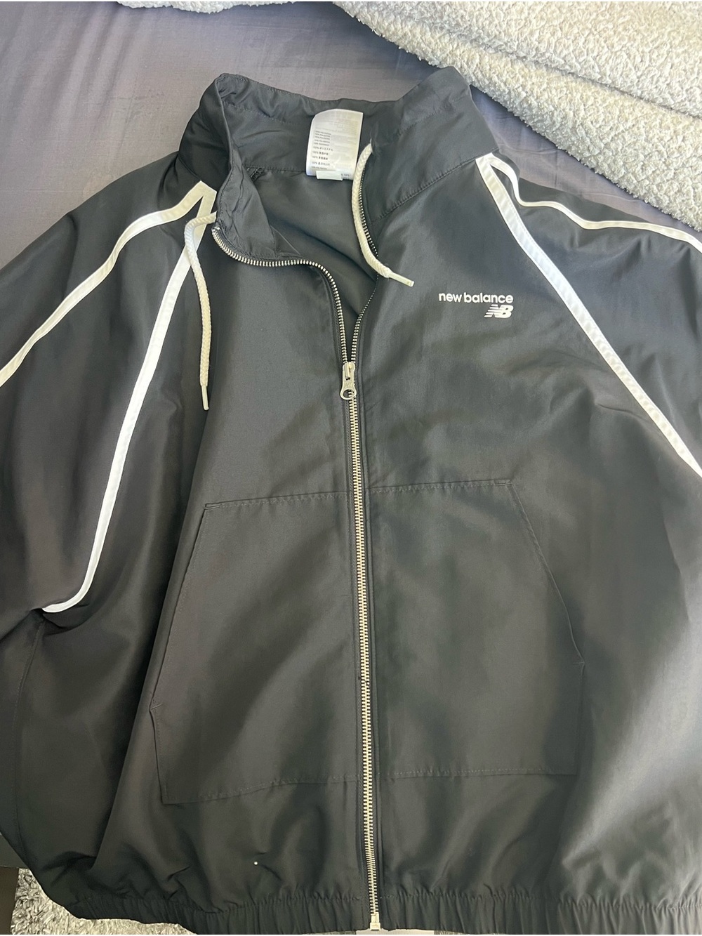 New Balance Black Jacket with White Drawcords